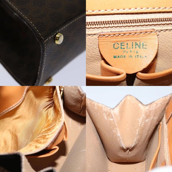 CELINE Macadam Canvas Hand Bag PVC 2way Brown Auth 69000V - Picture 16 of 16
